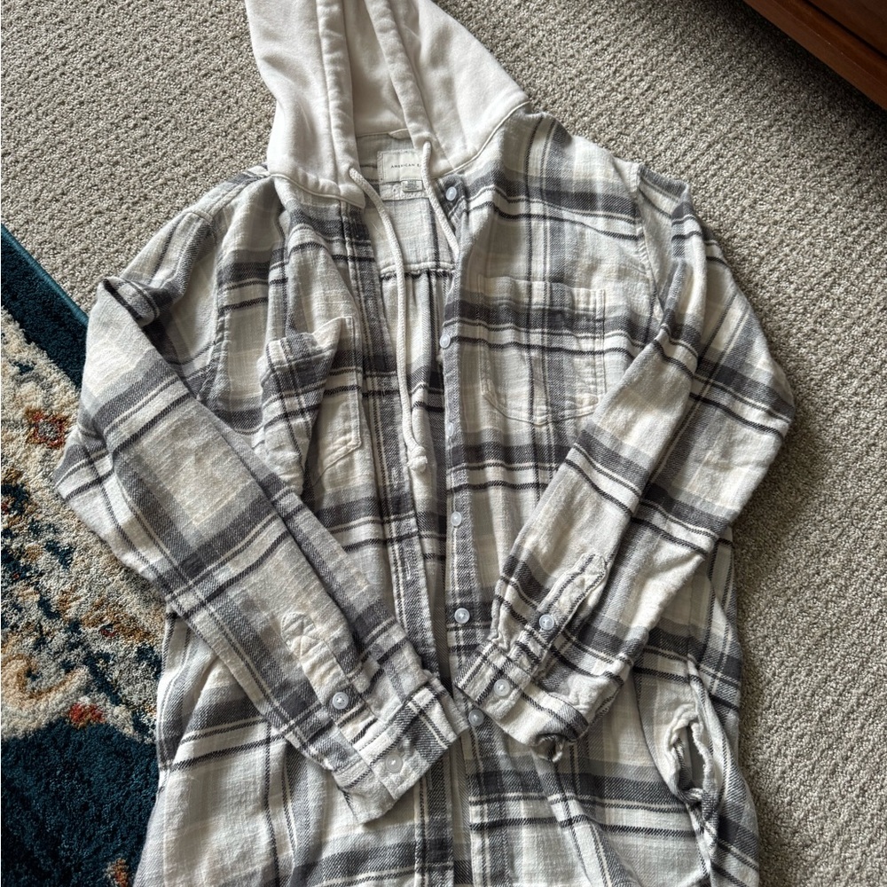 Plaid Hooded Shirt Jacket